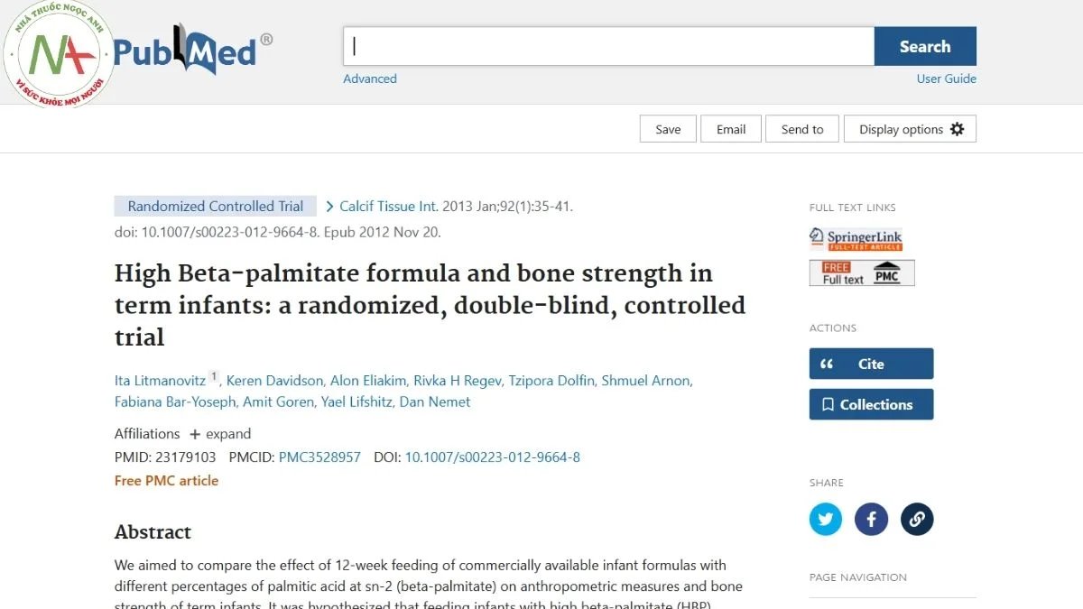 High Beta-palmitate formula and bone strength in term infants: a randomized, double-blind, controlled trial