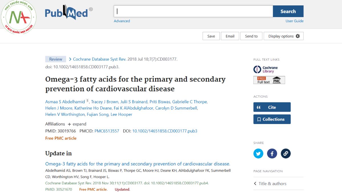 Omega-3 fatty acids for the primary and secondary prevention of cardiovascular disease