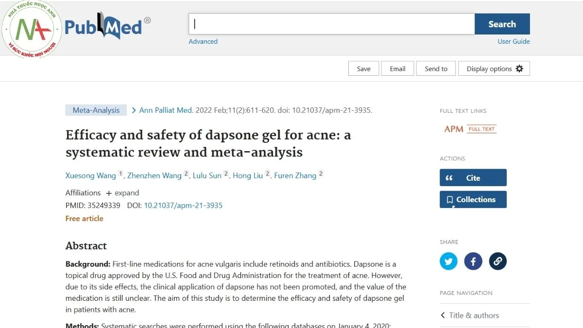 Efficacy and safety of dapsone gel for acne: a systematic review and meta-analysis