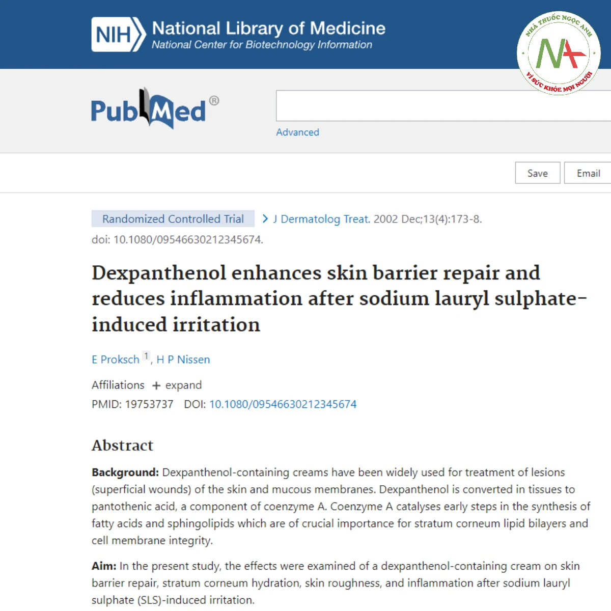 Dexpanthenol enhances skin barrier repair and reduces inflammation after sodium lauryl sulphate-induced irritation