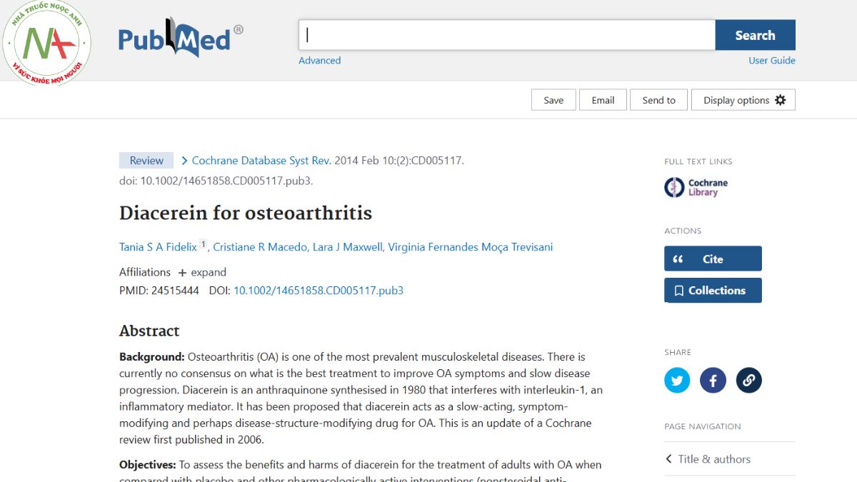 Diacerein for osteoarthritis