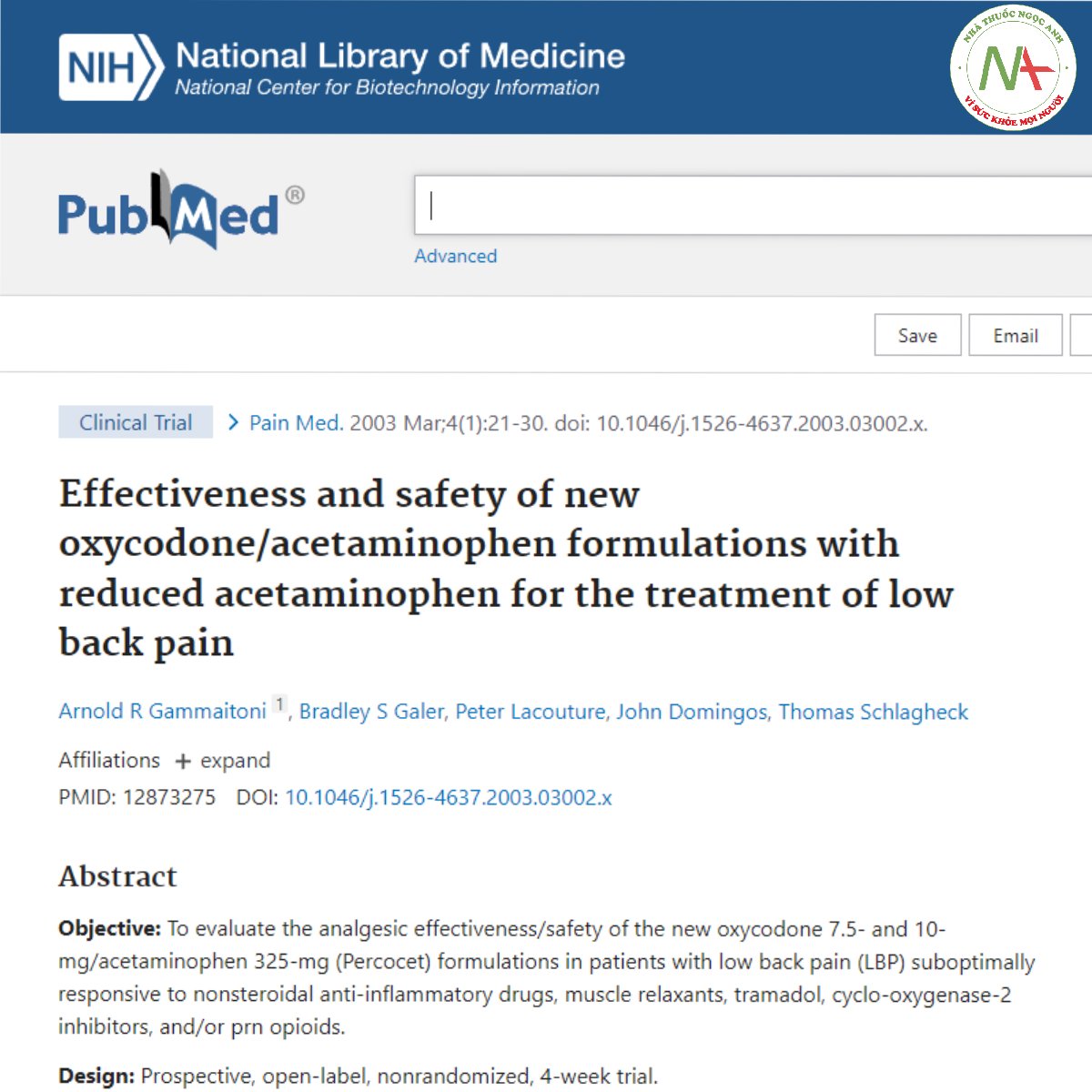 Effectiveness and safety of new oxycodone_acetaminophen formulations with reduced acetaminophen for the treatment of low back pain