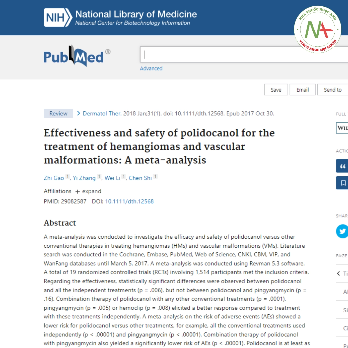 Effectiveness and safety of polidocanol for the treatment of hemangiomas and vascular malformations_ A meta-analysis