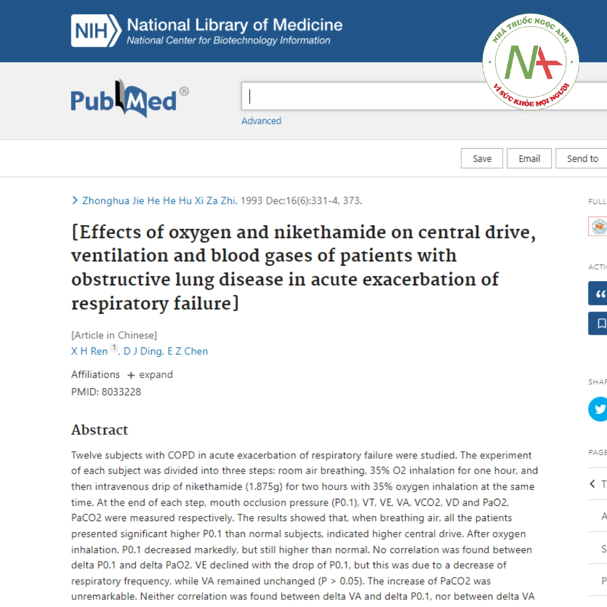 Effects of oxygen and nikethamide on central drive, ventilation and blood gases of patients with obstructive lung disease in acute exacerbation of respiratory failure