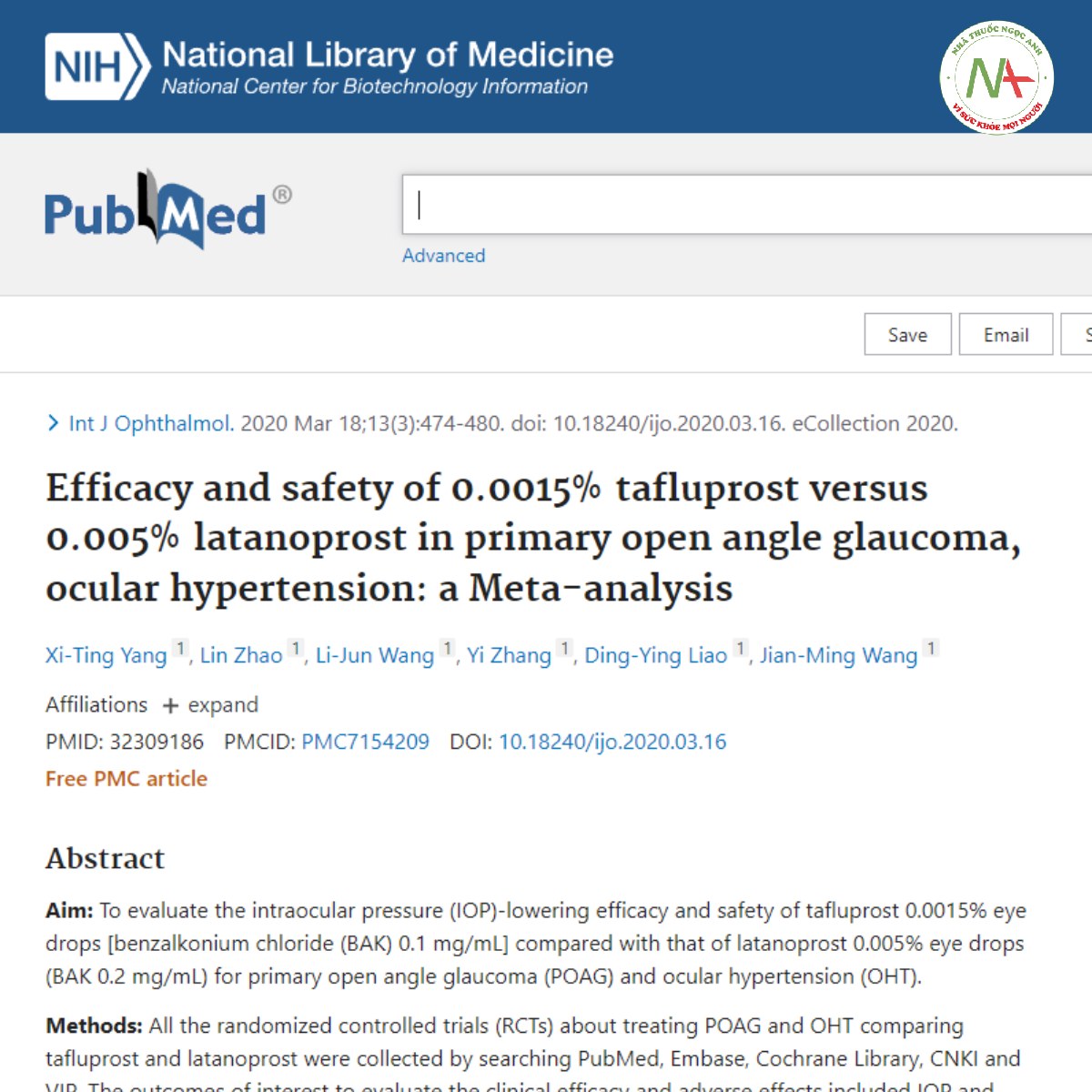 Efficacy and safety of 0.0015% tafluprost versus 0.005% latanoprost in primary open angle glaucoma, ocular hypertension_ a Meta-analysis