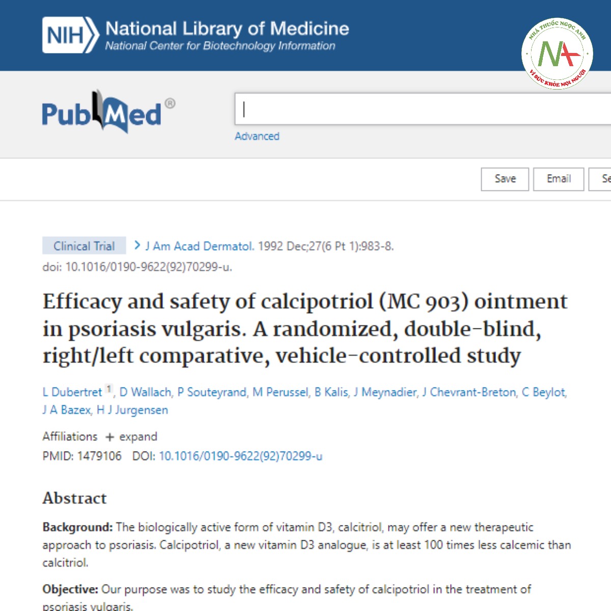 Efficacy and safety of calcipotriol (MC 903) ointment in psoriasis vulgaris. A randomized, double-blind, right_left comparative, vehicle-controlled study
