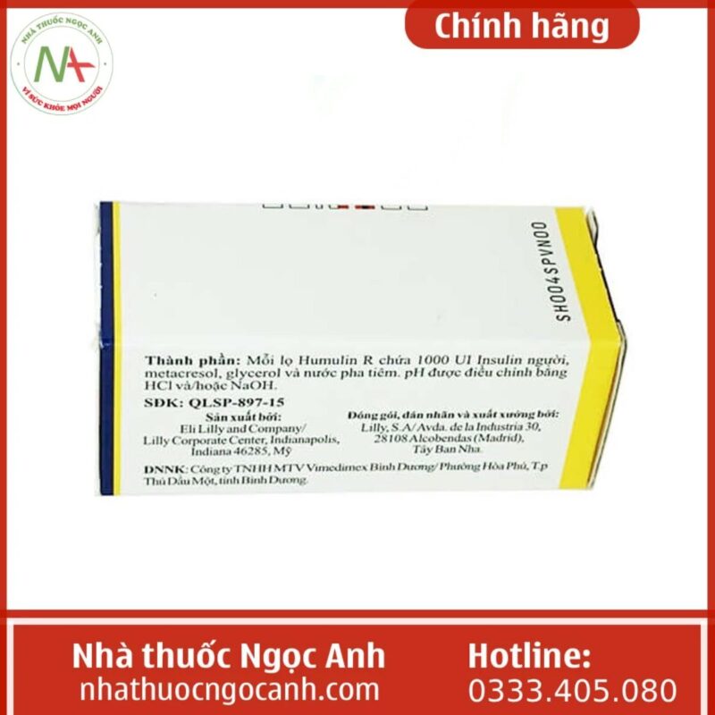 Thuốc Humulin R là thuốc gì, có tác dụng gì, giá bao nhiêu, mua ở đâu?