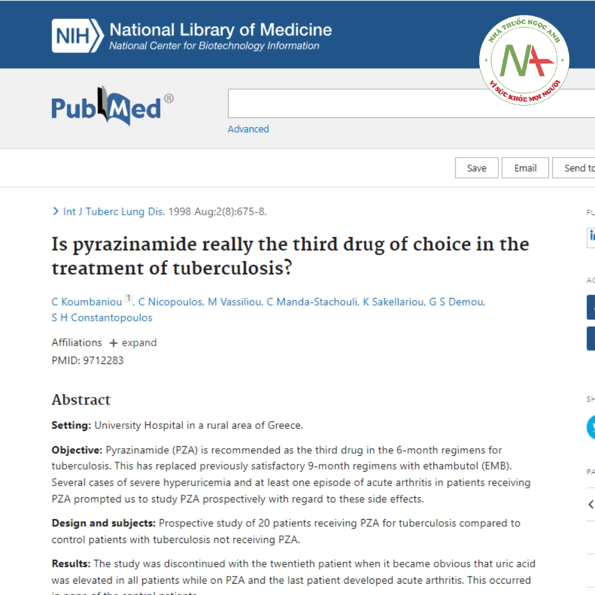 Is pyrazinamide really the third drug of choice in the treatment of tuberculosis_