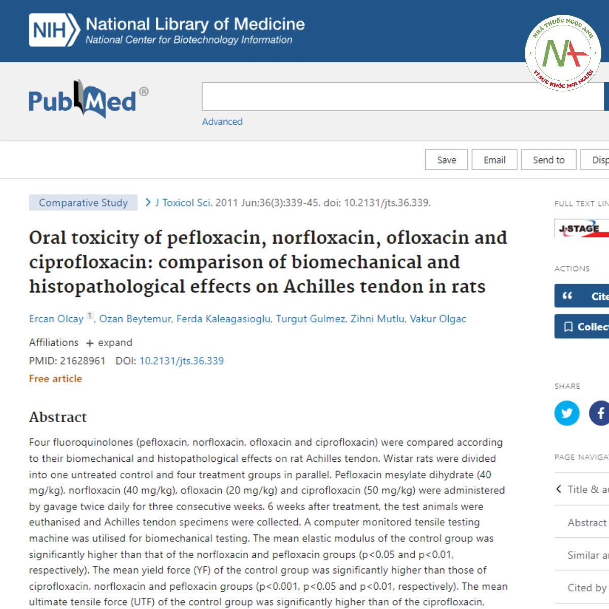 Oral toxicity of pefloxacin, norfloxacin, ofloxacin and ciprofloxacin_ comparison of biomechanical and histopathological effects on Achilles tendon in rats