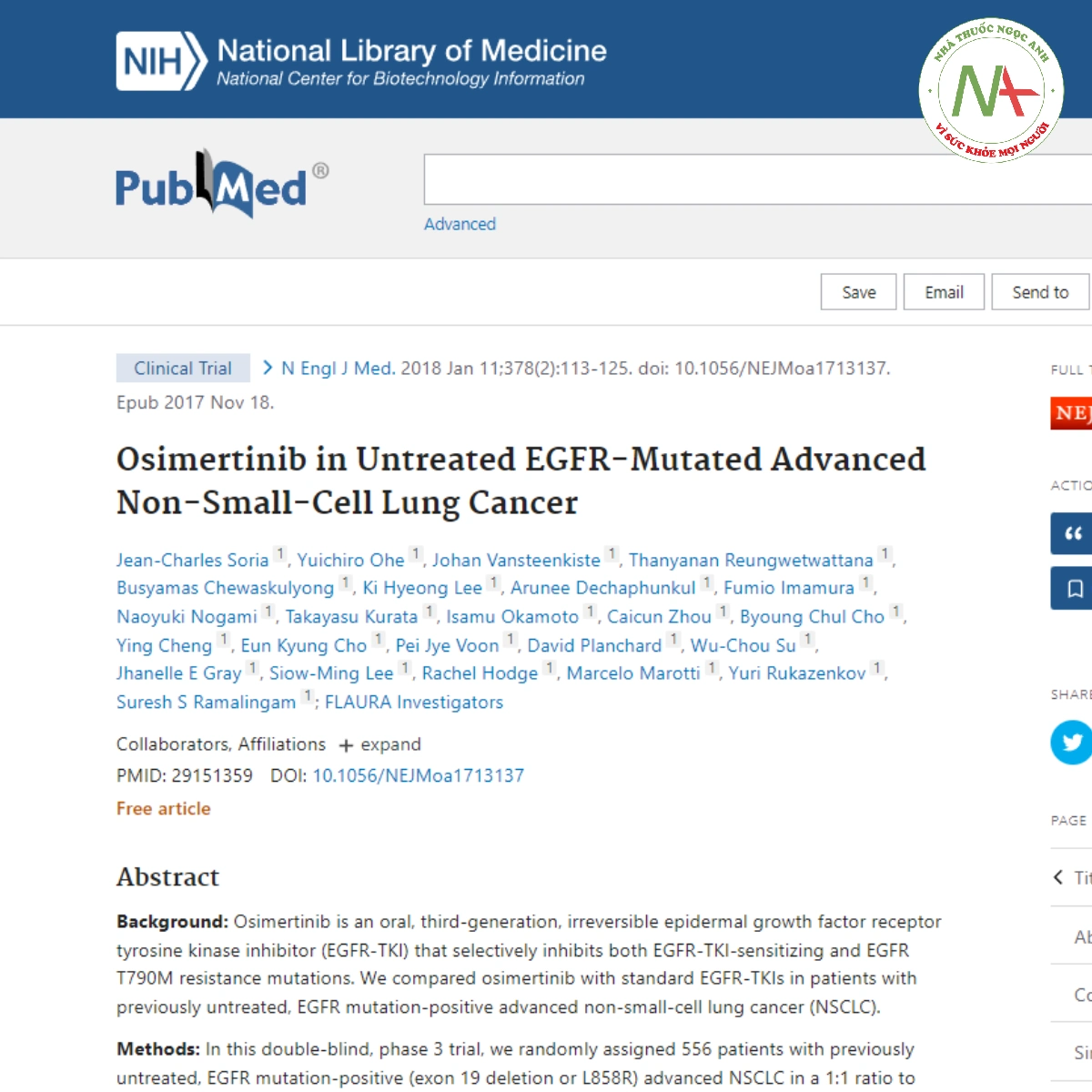 Osimertinib in Untreated EGFR-Mutated Advanced Non-Small-Cell Lung Cancer
