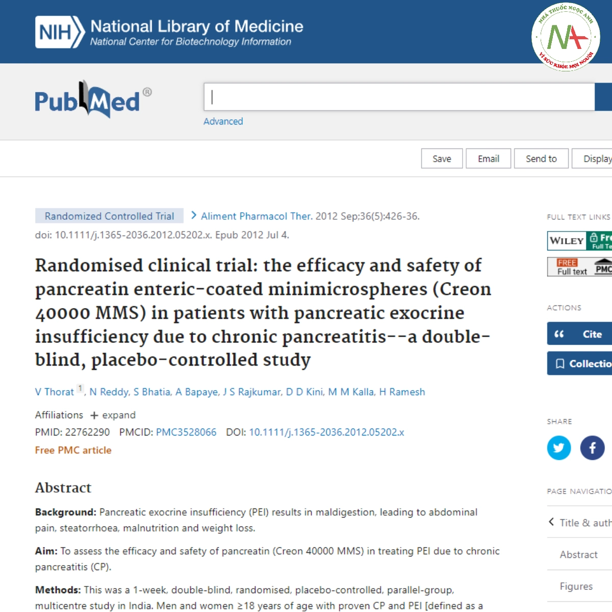 Randomised clinical trial: the efficacy and safety of pancreatin enteric-coated minimicrospheres (Creon 40000 MMS) in patients with pancreatic exocrine insufficiency due to chronic pancreatitis--a double-blind, placebo-controlled study