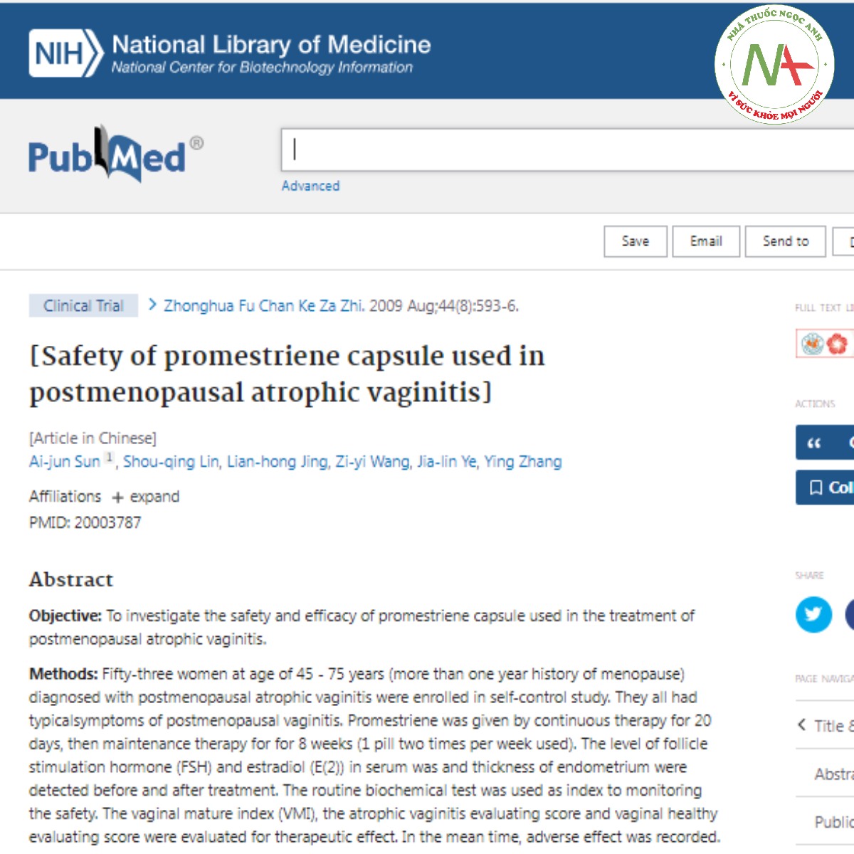 Safety of promestriene capsule used in postmenopausal atrophic vaginitis