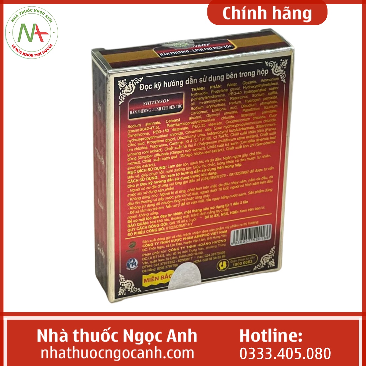 Hộp Shitinsof Hán Phương - Linh Chi Đen Tóc