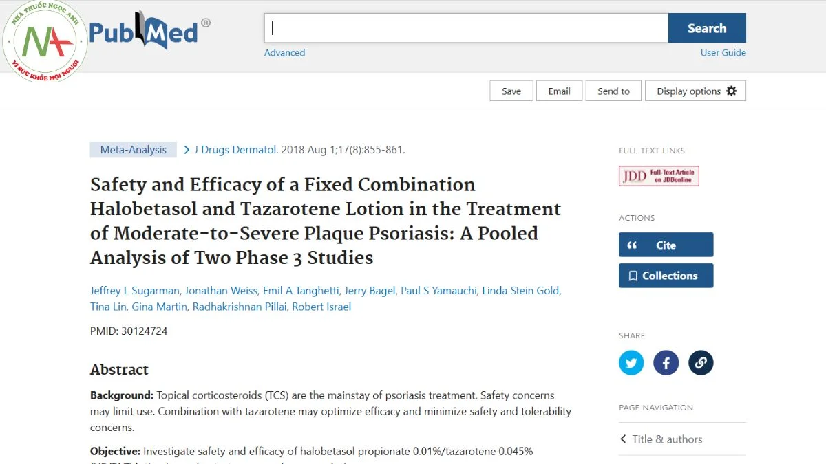 Safety and Efficacy of a Fixed Combination Halobetasol and Tazarotene Lotion in the Treatment of Moderate-to-Severe Plaque Psoriasis: A Pooled Analysis of Two Phase 3 Studies
