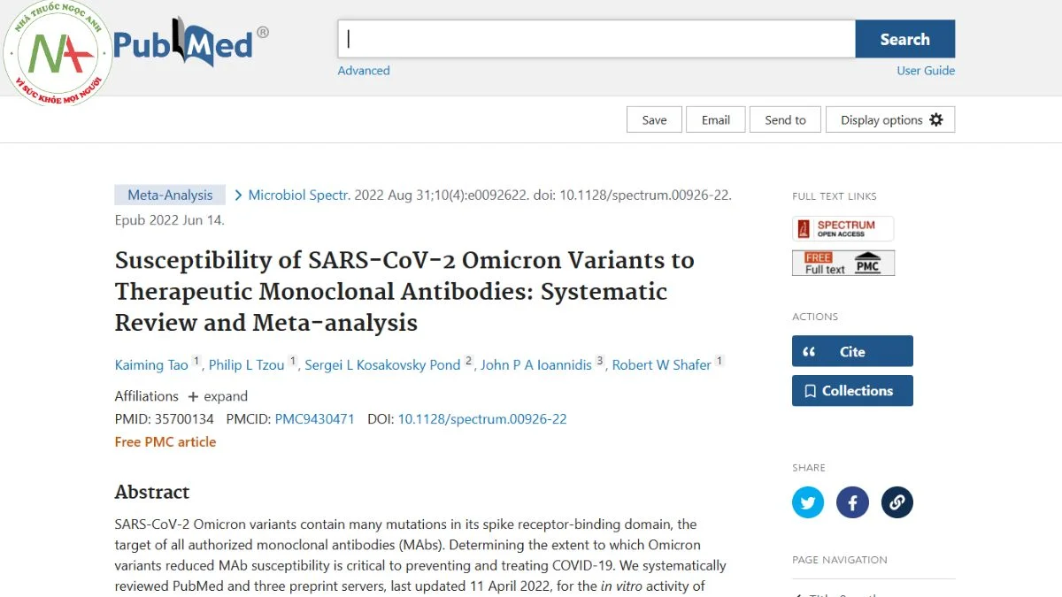 Susceptibility of SARS-CoV-2 Omicron Variants to Therapeutic Monoclonal Antibodies: Systematic Review and Meta-analysis
