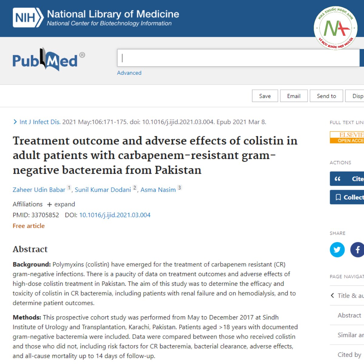 Treatment outcome and adverse effects of colistin in adult patients with carbapenem-resistant gram-negative bacteremia from Pakistan