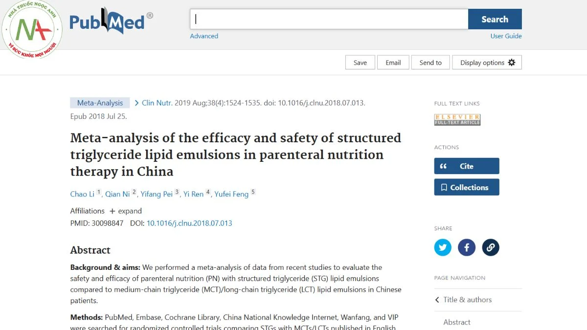 Meta-analysis of the efficacy and safety of structured triglyceride lipid emulsions in parenteral nutrition therapy in China