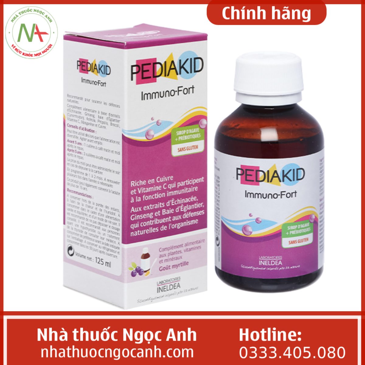 Thuốc Pediakid Immuno-Fort 125ml có tốt không? giá bao nhiêu? mua ở đâu