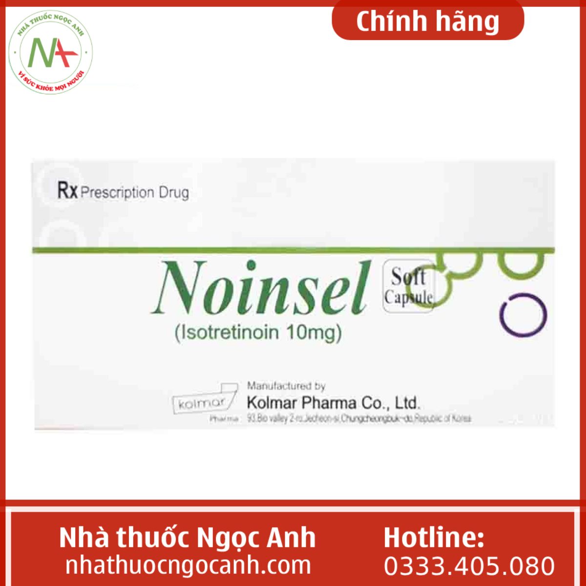 Thuốc trị mụn trứng cá nặng Noinsel Soft Capsule