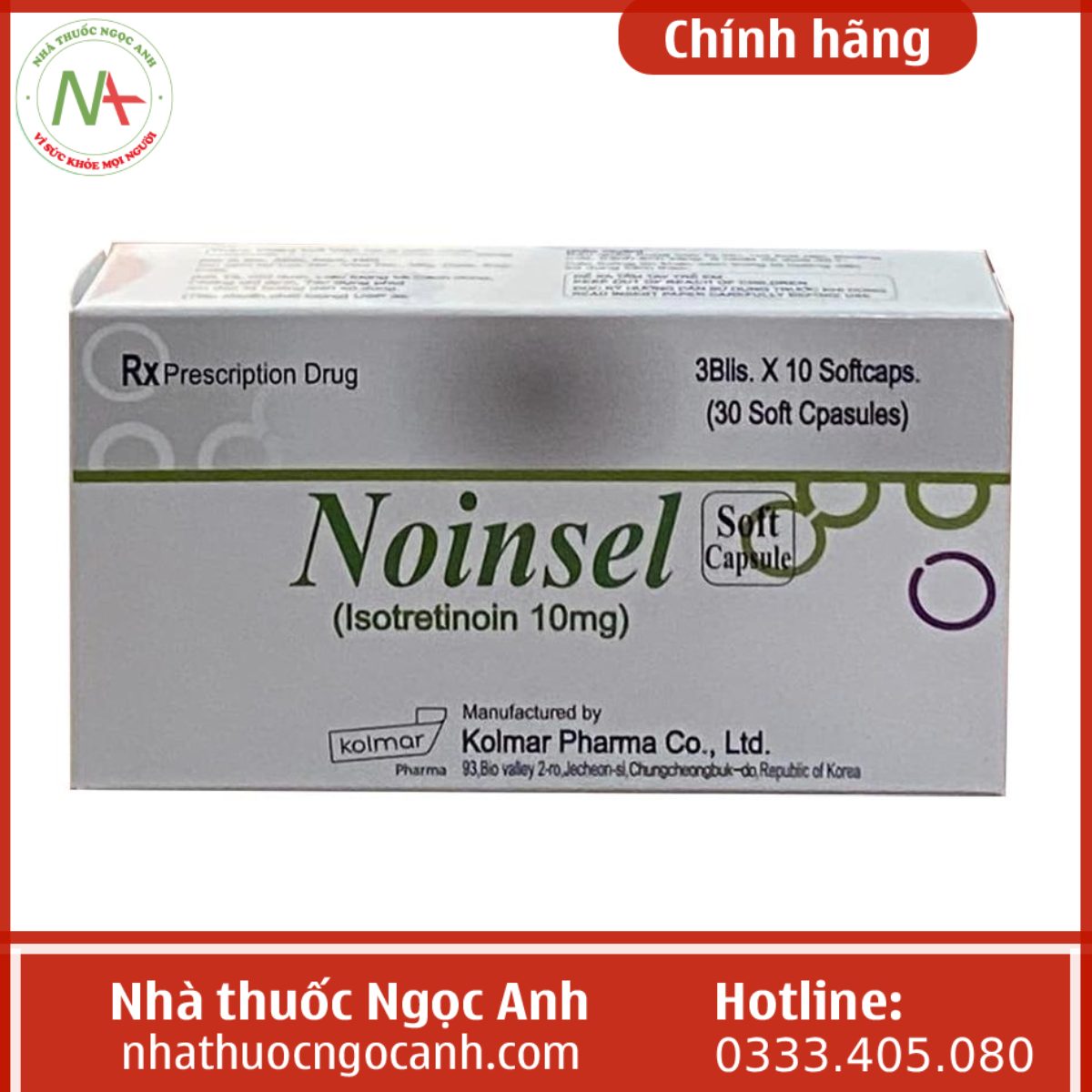 Thuốc trị mụn trứng cá nặng Noinsel Soft Capsule