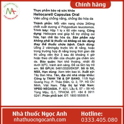 Viên uống chống nắng Heliocare Oral Capsules