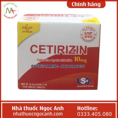 Hộp thuốc Cetirizin 10mg Usarichpharm