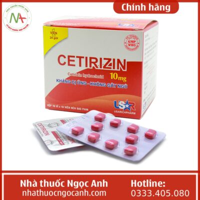 Hộp thuốc Cetirizin 10mg Usarichpharm