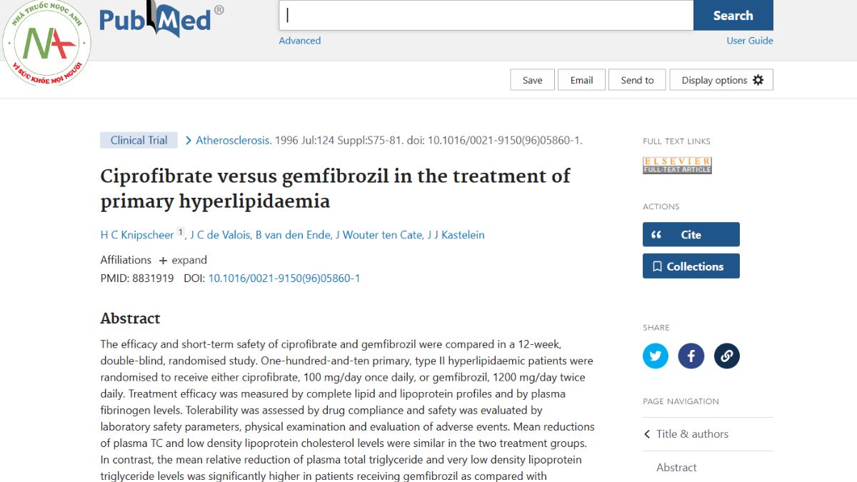 Ciprofibrate versus gemfibrozil in the treatment of primary hyperlipidaemia