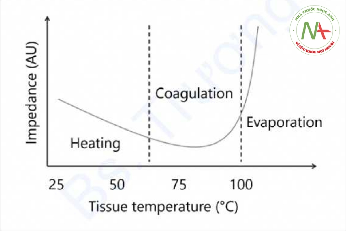 Hình 13. Độ dẫn của mô là hàm của nhiệt độ.