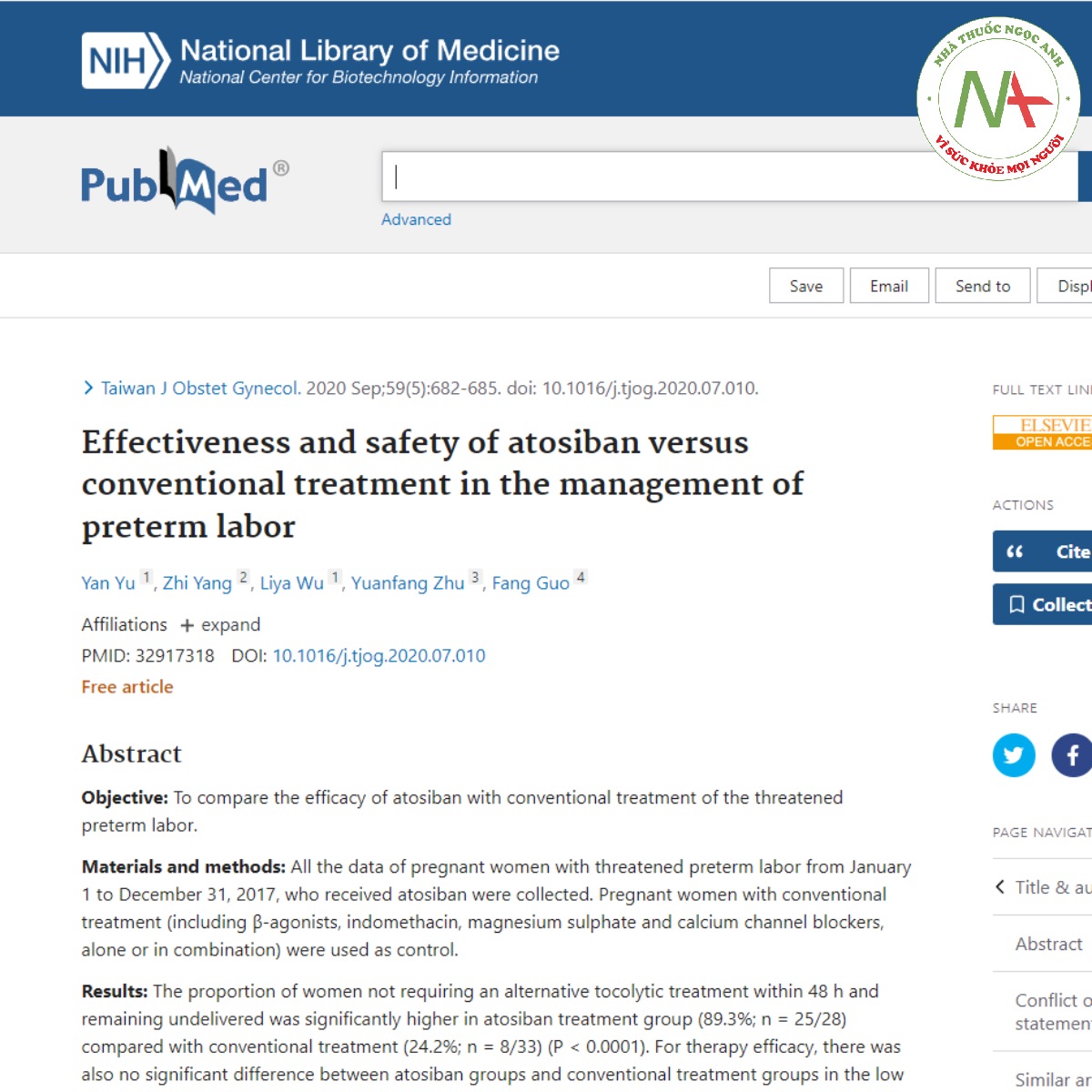 Effectiveness and safety of atosiban versus conventional treatment in the management of preterm labor