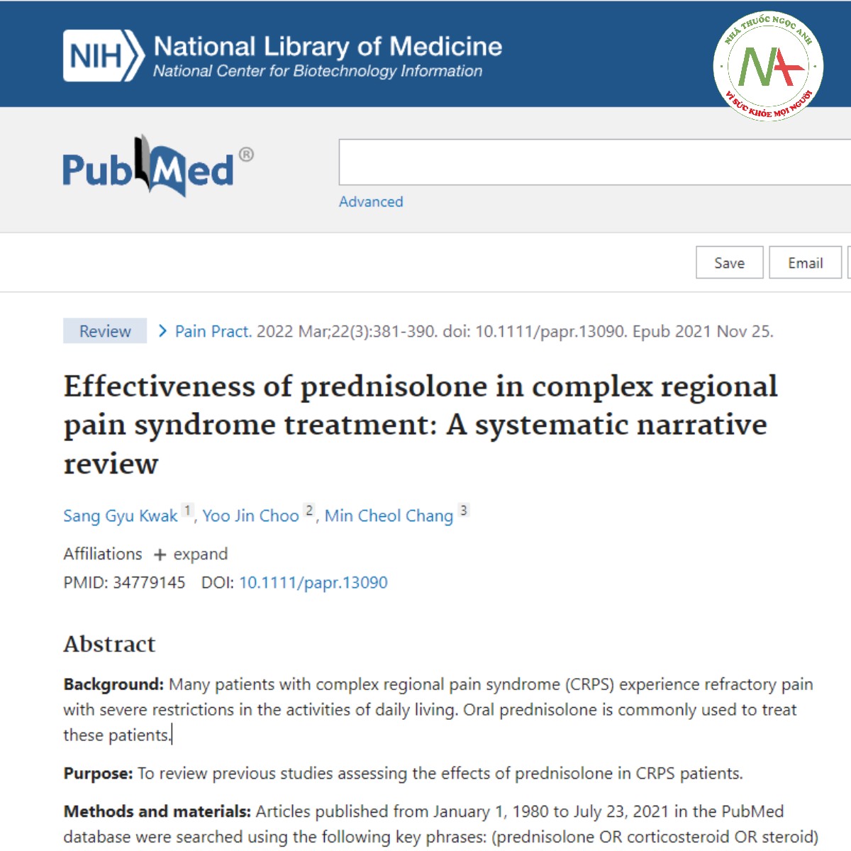 Effectiveness of prednisolone in complex regional pain syndrome treatment_ A systematic narrative review