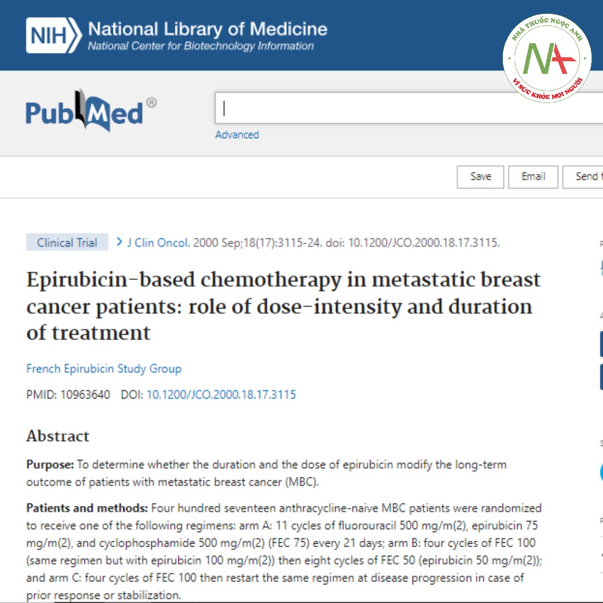 Epirubicin-based chemotherapy in metastatic breast cancer patients_ role of dose-intensity and duration of treatment