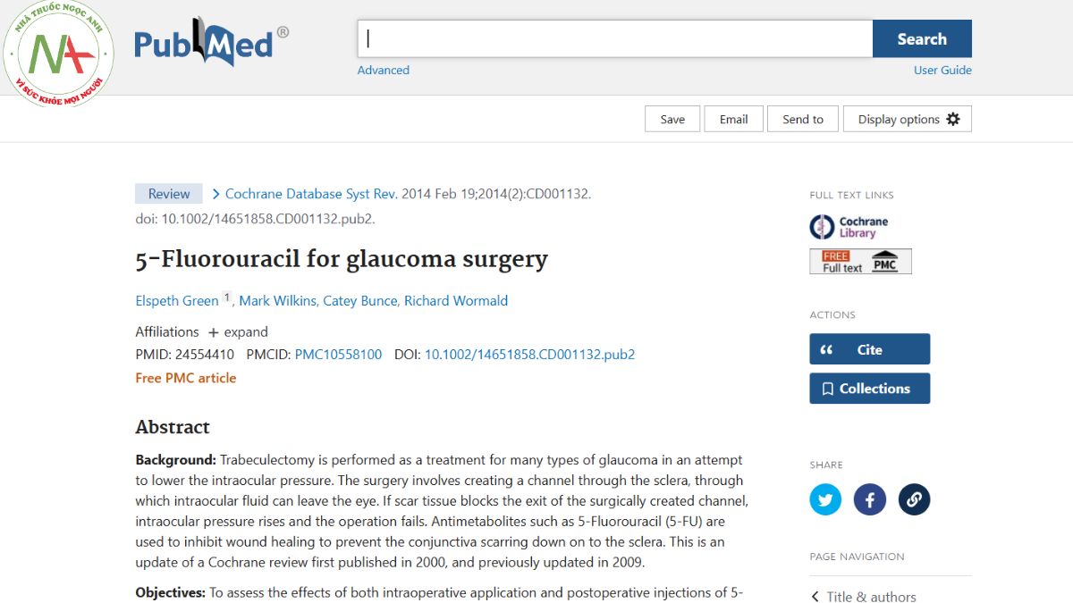 5-Fluorouracil for glaucoma surgery