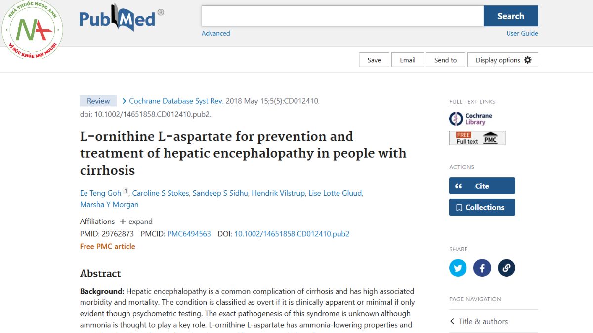 L-ornithine L-aspartate for prevention and treatment of hepatic encephalopathy in people with cirrhosis