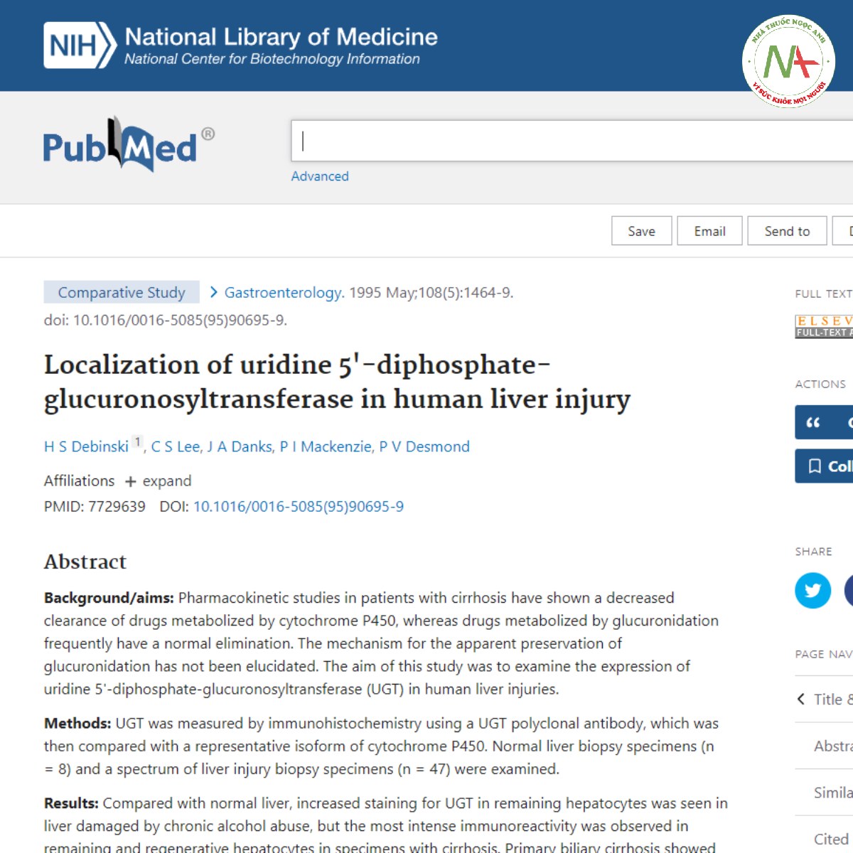 Localization of uridine 5'-diphosphate-glucuronosyltransferase in human liver injury