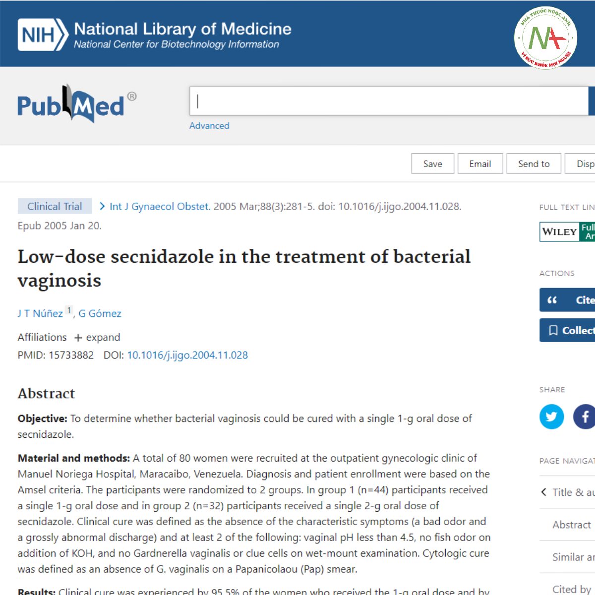 Low-dose secnidazole in the treatment of bacterial vaginosis