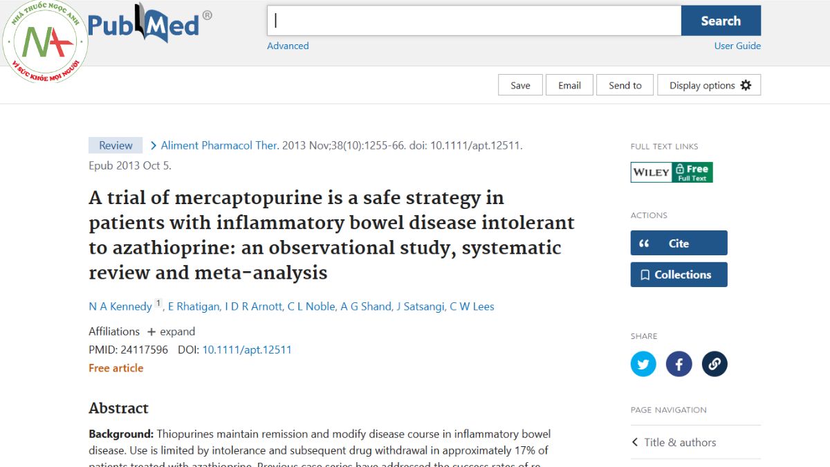 A trial of mercaptopurine is a safe strategy in patients with inflammatory bowel disease intolerant to azathioprine: an observational study, systematic review and meta-analysis