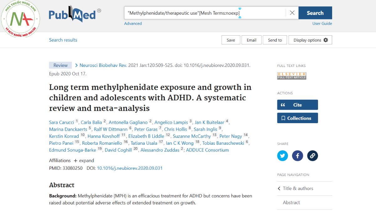 Long term methylphenidate exposure and growth in children and adolescents with ADHD. A systematic review and meta-analysis