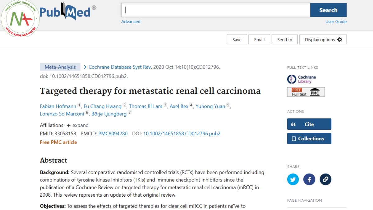 Targeted therapy for metastatic renal cell carcinoma