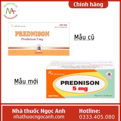 Thay đổi mẫu hộp thuốc Prednison 5mg Domesco (viên nén)