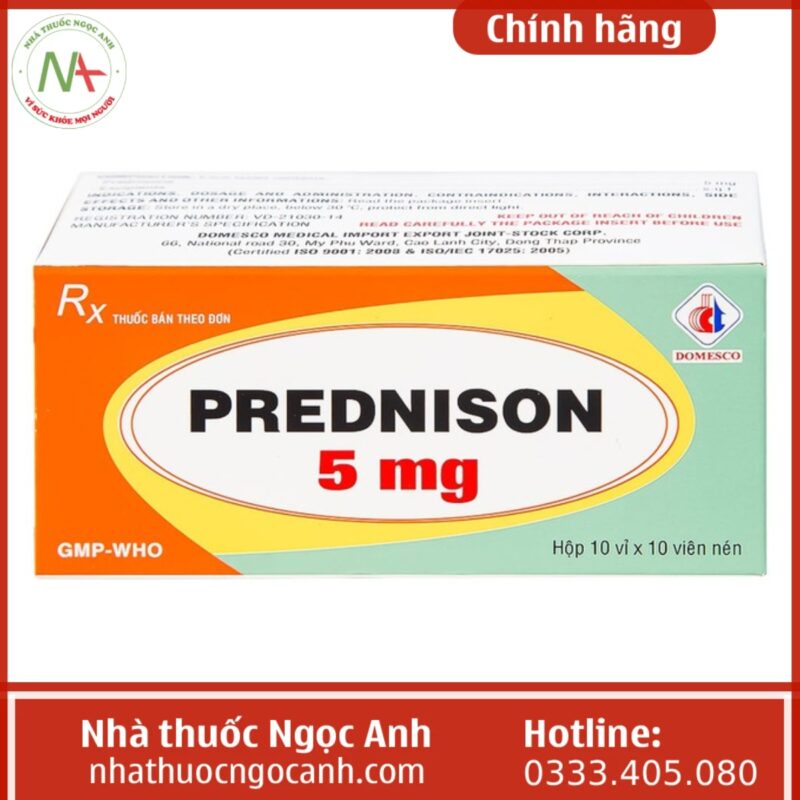 Thuốc Prednison 5mg Domesco (viên nén) giá bao nhiêu, mua ở đâu