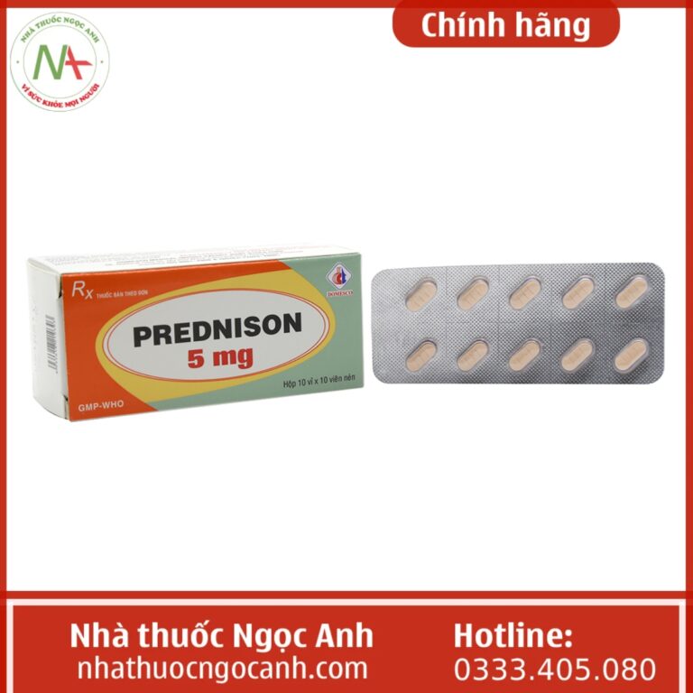 Hộp thuốc Prednison 5mg Domesco (viên nén)