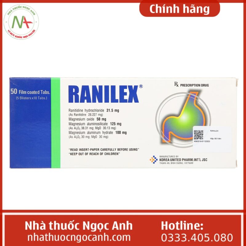Rinalix Thuốc Ranilex (h/50v) có tác dụng gì, giá bao nhiêu, mua ở đâu?