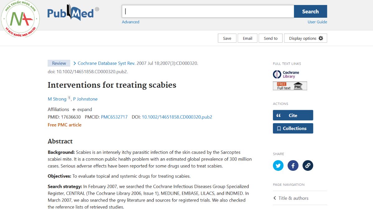 Interventions for treating scabies