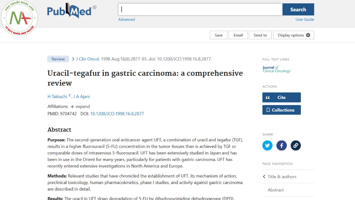 Uracil-tegafur in gastric carcinoma: a comprehensive review