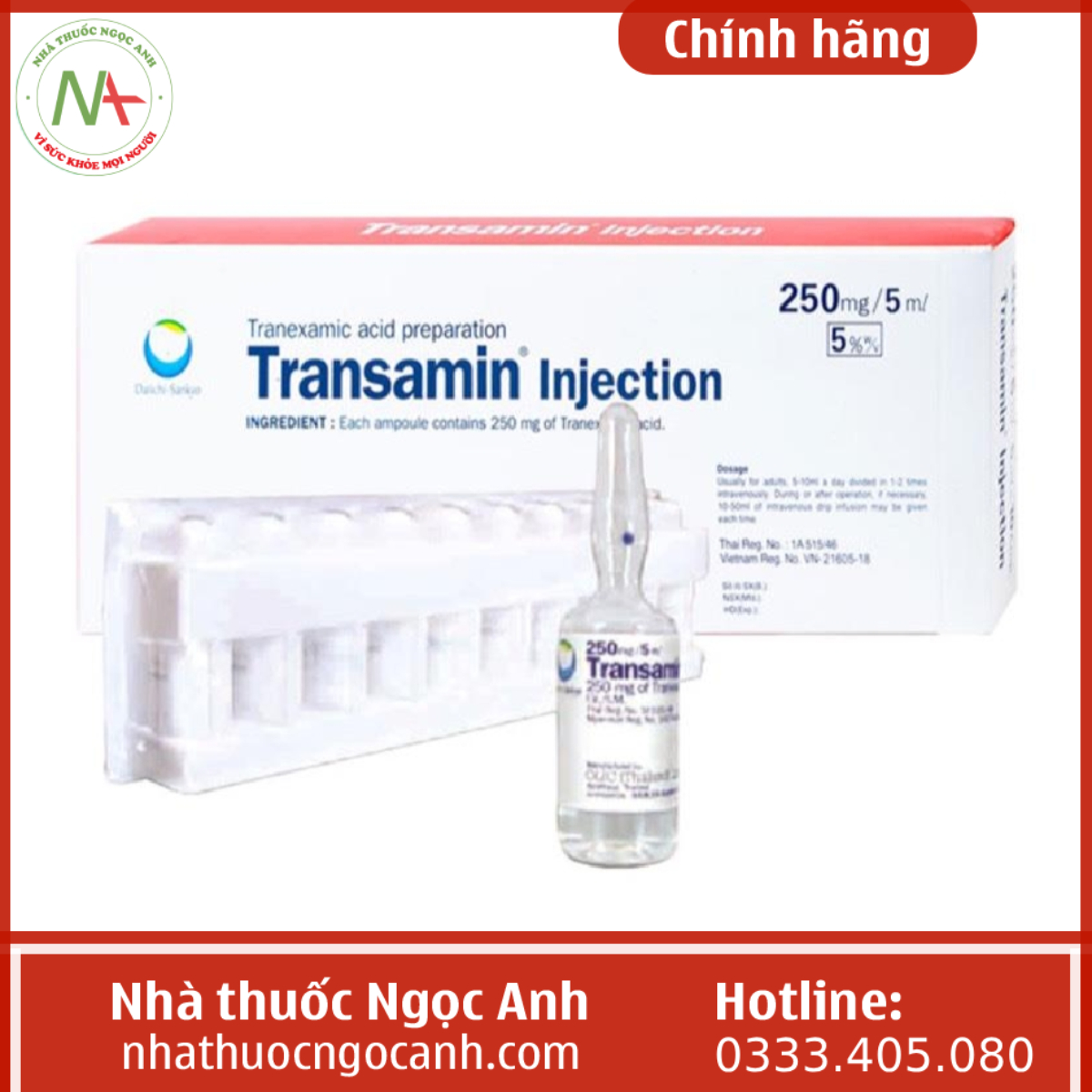 Thuốc Transamin Injection 250mg/5ml