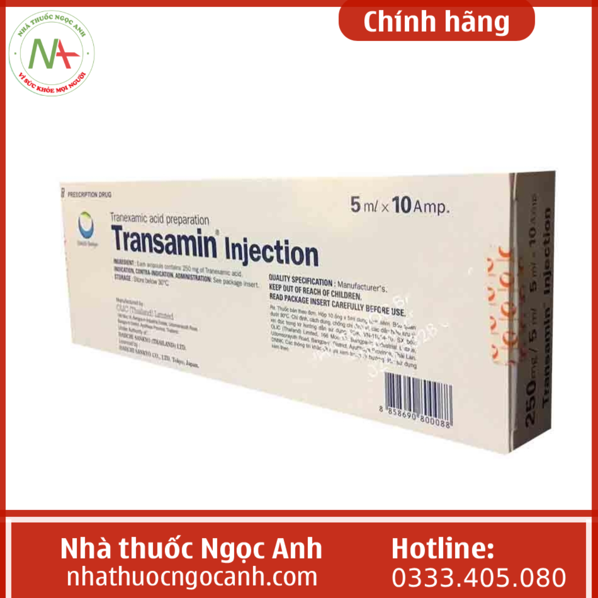 Thuốc Transamin Injection 250mg/5ml