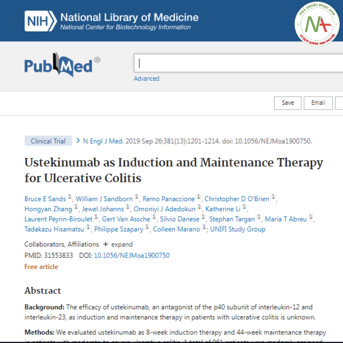 Ustekinumab as Induction and Maintenance Therapy for Ulcerative Colitis
