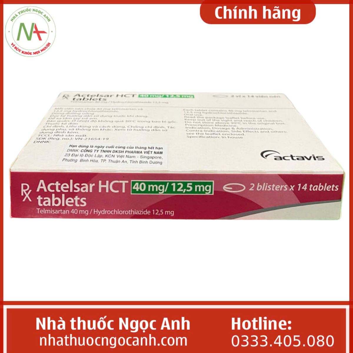 thuốc Actelsar HCT 40mg/12,5mg