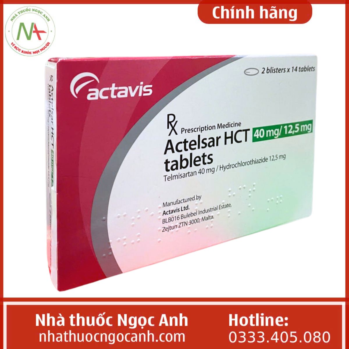 thuốc Actelsar HCT 40mg/12,5mg